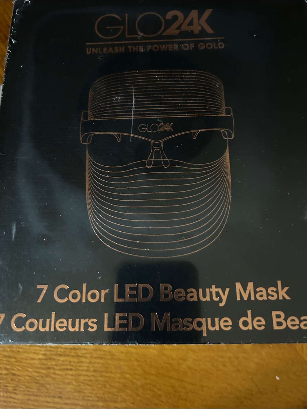 7-Color LED Beauty Mask — Black with Gold Accents